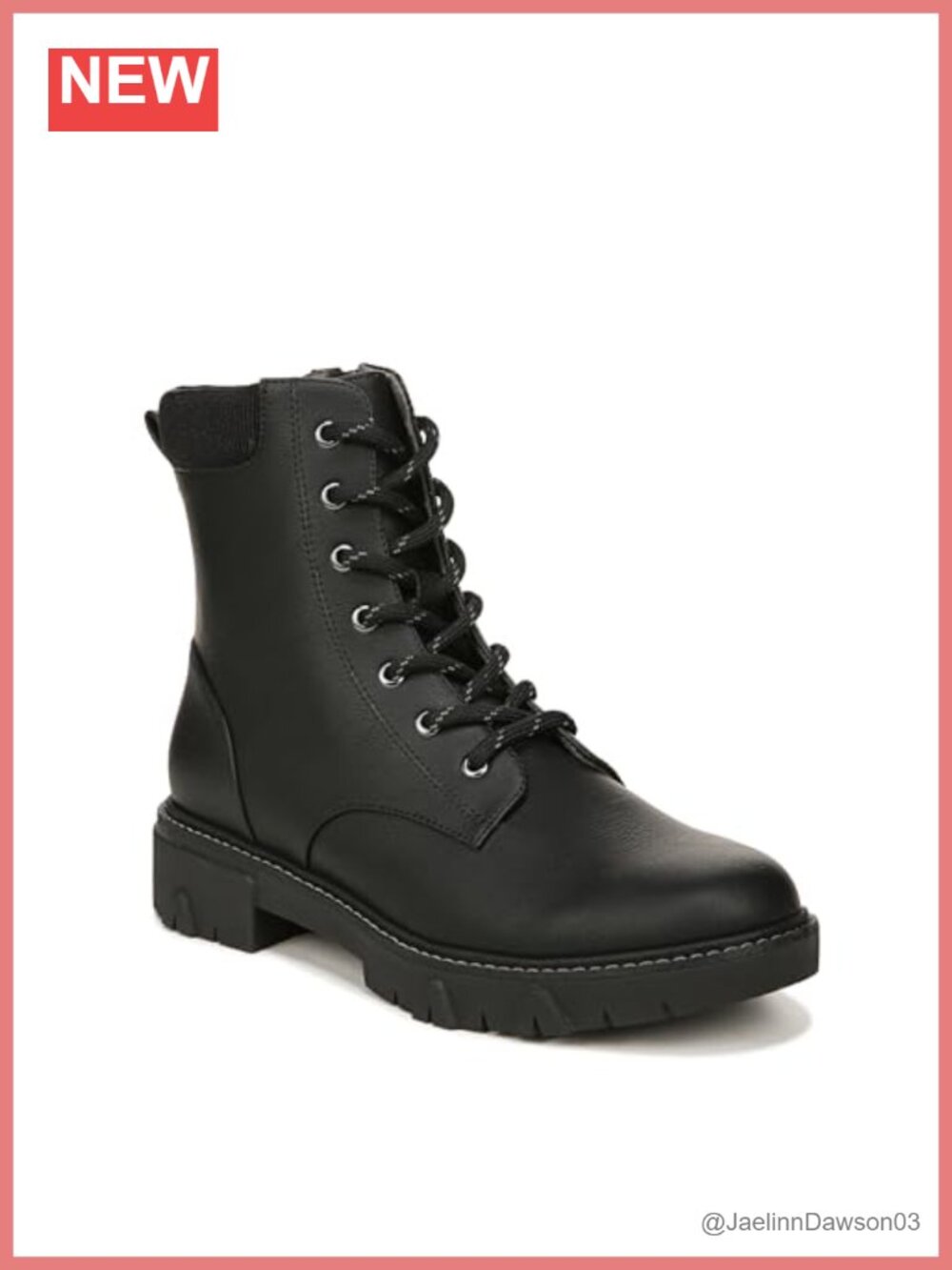 Faux Leather Lace-Up Mid-Calf Boots, Sustainable Comfort Block Heel